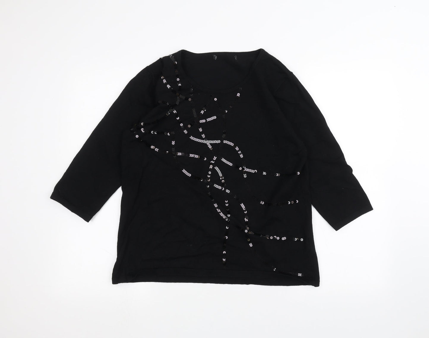 Womens UK Size L Preworn Black Pullover Jumper