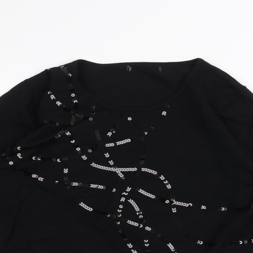 Womens UK Size L Preworn Black Pullover Jumper