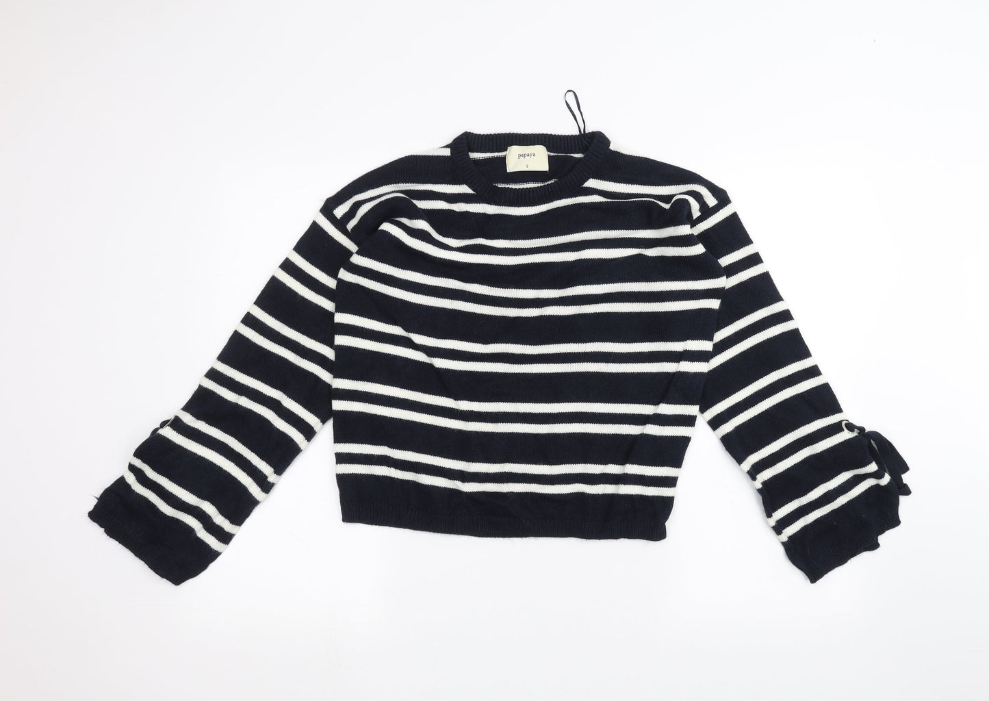 Womens UK Size S Papaya Blue Pullover Jumper