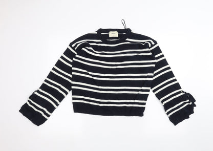 Womens UK Size S Papaya Blue Pullover Jumper
