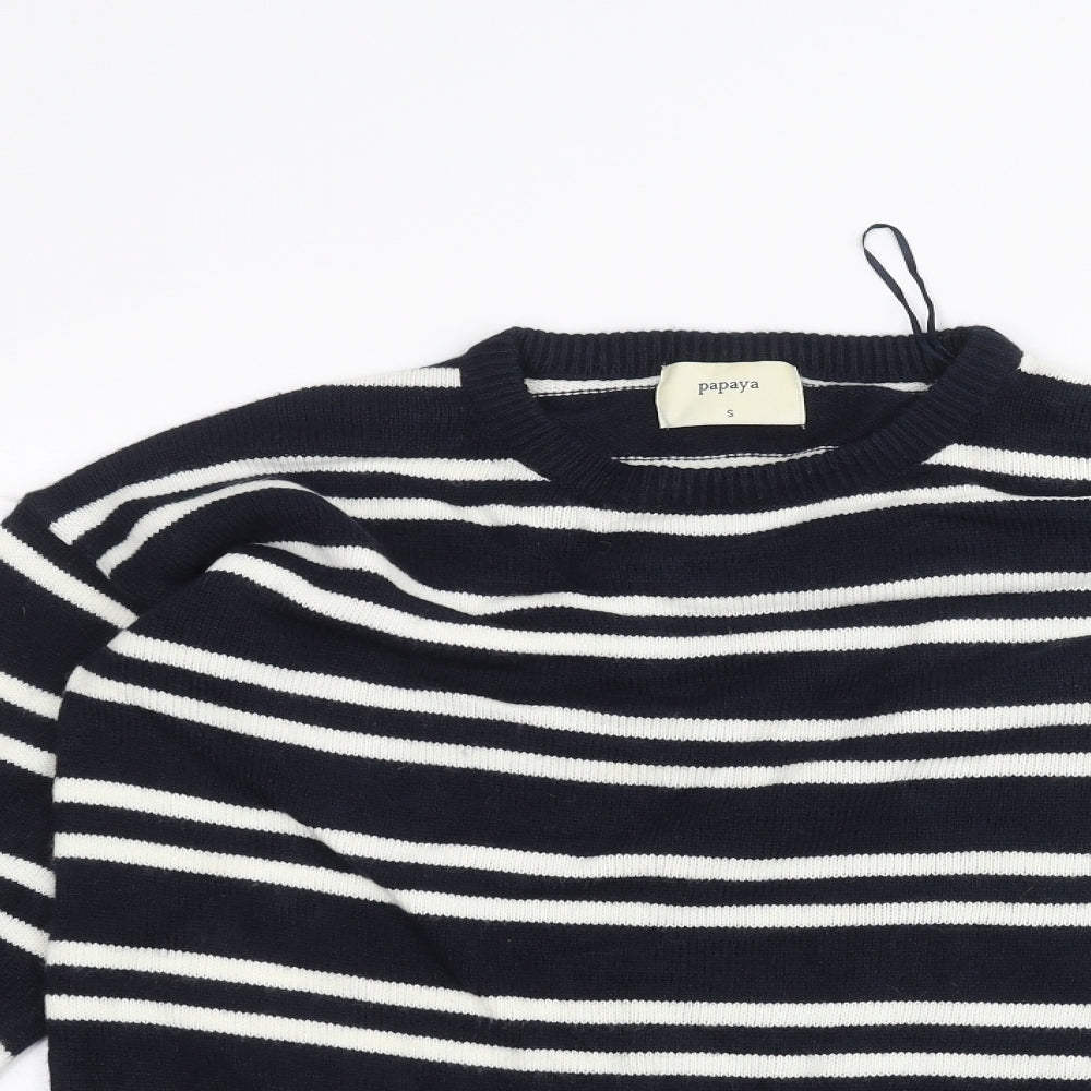 Womens UK Size S Papaya Blue Pullover Jumper