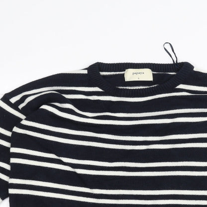Womens UK Size S Papaya Blue Pullover Jumper