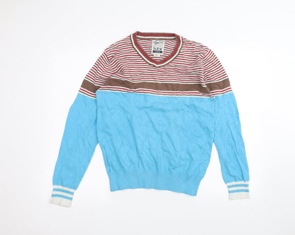 Urban District Womens Blue Striped  Pullover Jumper Size L