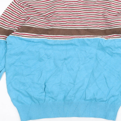 Urban District Womens Blue Striped  Pullover Jumper Size L