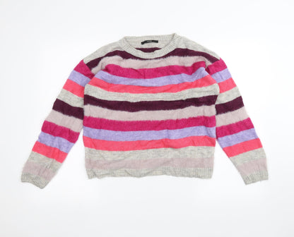 George Womens Grey Striped  Pullover Jumper Size S