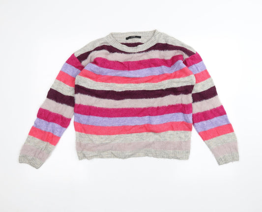 George Womens Grey Striped  Pullover Jumper Size S