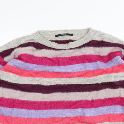 George Womens Grey Striped  Pullover Jumper Size S