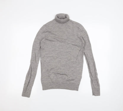 Womens UK Size XS UNI Grey Basic T-Shirt