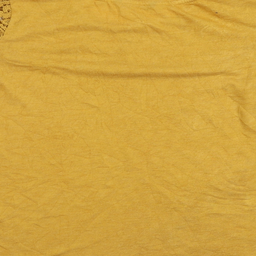 George Womens Yellow   Basic Blouse Size 10  - Lace Sleeves