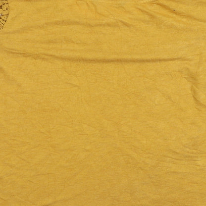 George Womens Yellow   Basic Blouse Size 10  - Lace Sleeves