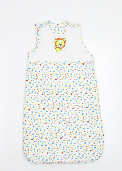 Tesco Baby White Geometric  Babygrow One-Piece Size 0-3 Months  - Lion