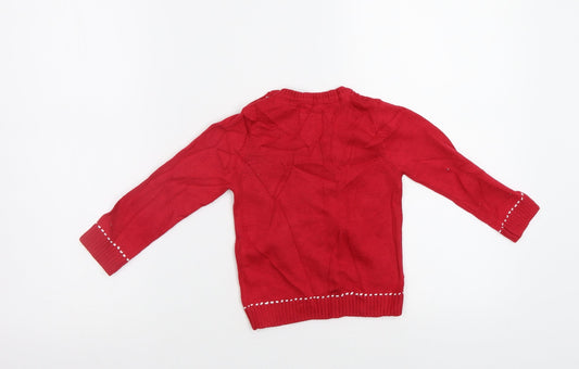 Mothercare Baby Red   Pullover Jumper Size 12-18 Months  - Xmas jumper