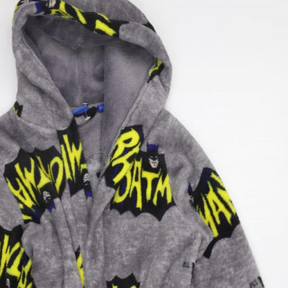 Primark Boys Grey Geometric   Robe Size 7-8 Years  - Batman