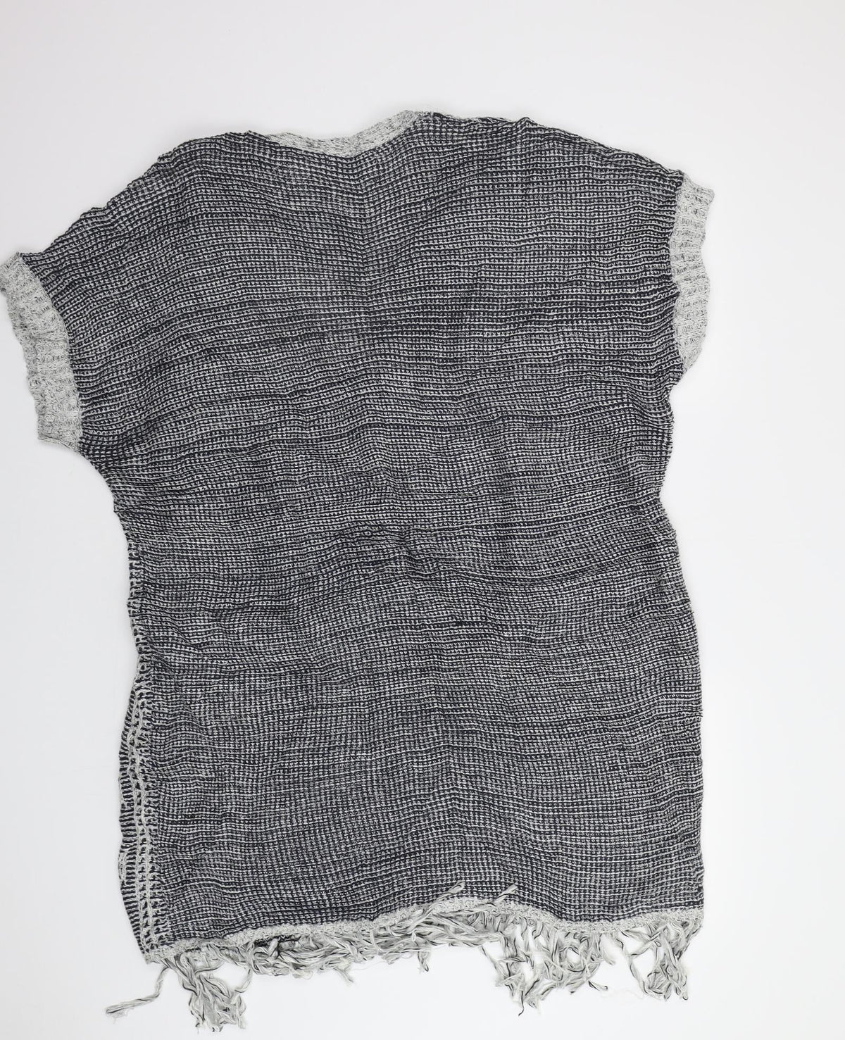 Next Womens Grey Geometric  Cardigan Jumper Size 16