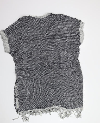 Next Womens Grey Geometric  Cardigan Jumper Size 16