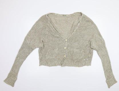 Double Agent Womens Beige   Cardigan Jumper Size M