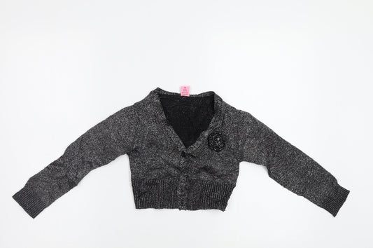 Adams Girl Girls Silver   Cardigan Jumper Size 4 Years
