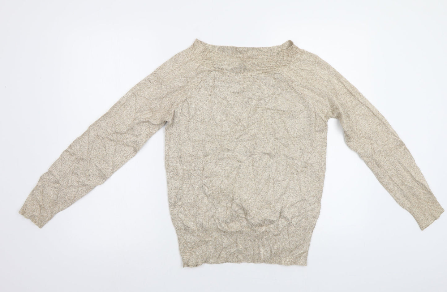 Womens UK Size 12 F&F Gold Pullover Jumper