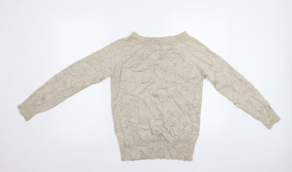 Womens UK Size 12 F&F Gold Pullover Jumper