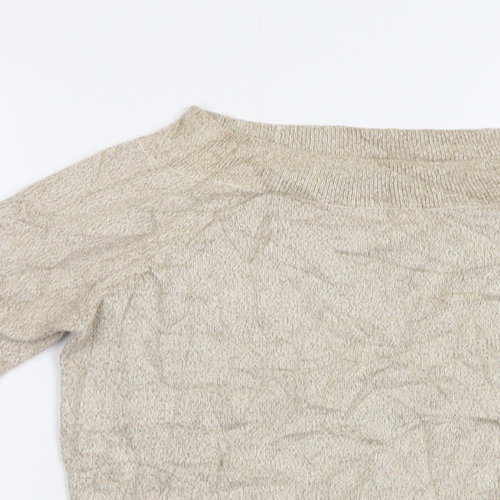 Womens UK Size 12 F&F Gold Pullover Jumper