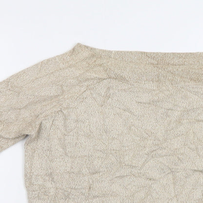 Womens UK Size 12 F&F Gold Pullover Jumper
