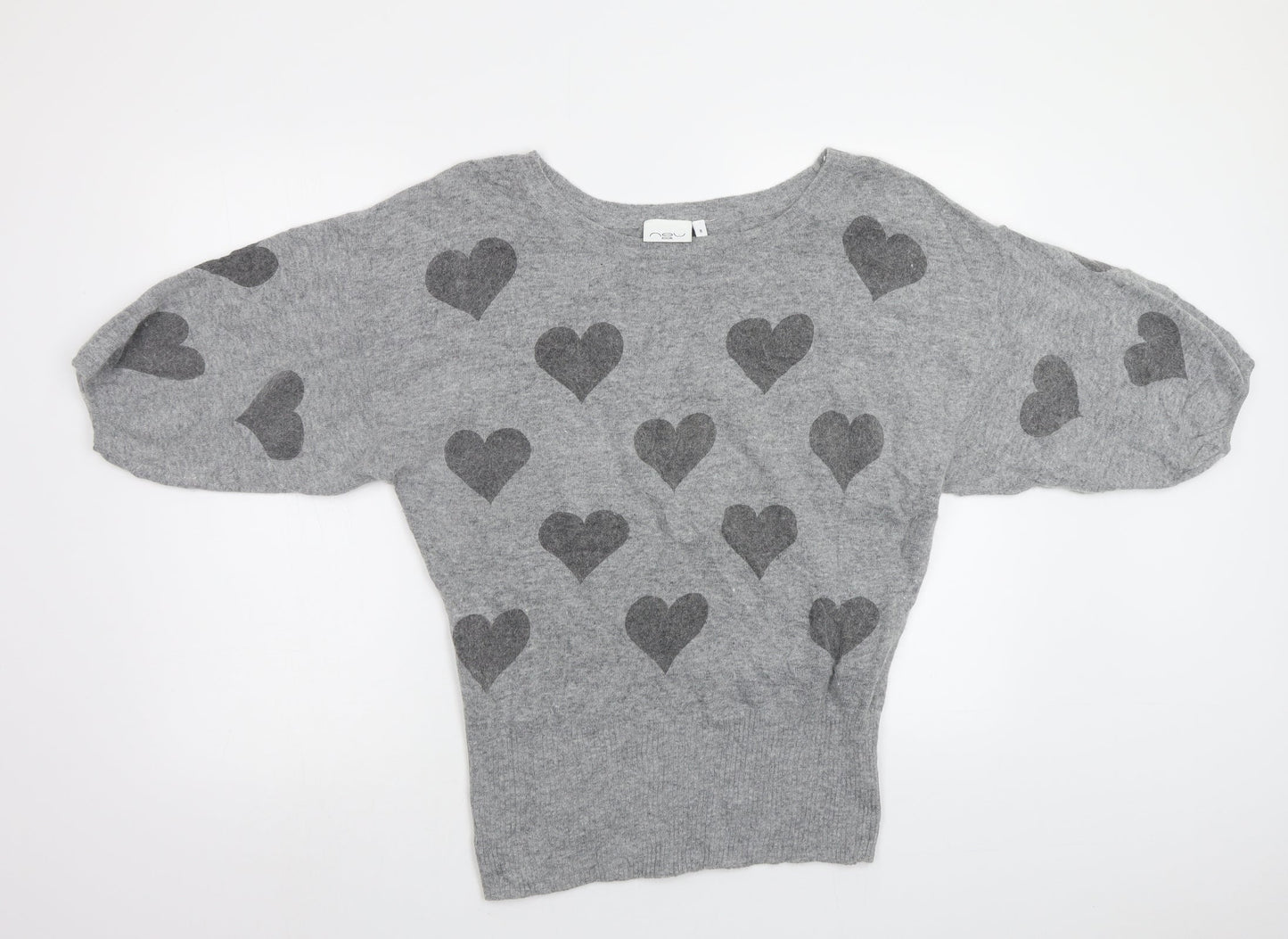 Womens UK Size 8 New Look Grey Pullover Jumper
