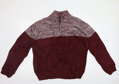 Womens UK Size XL M&Co Red Pullover Jumper