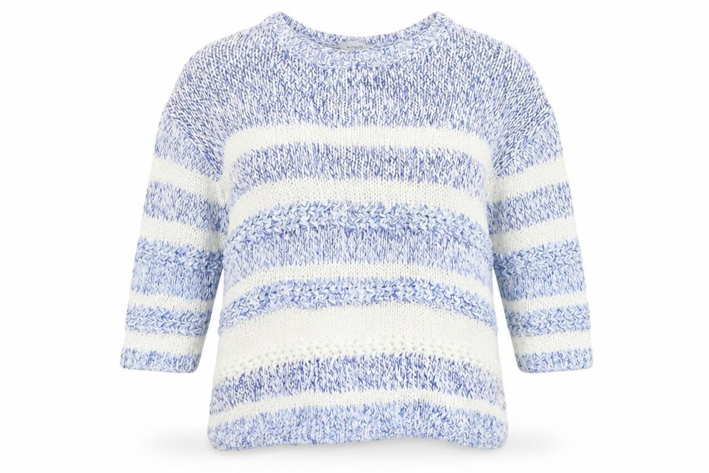 M&S Womens Blue Striped  Pullover Jumper Size 14
