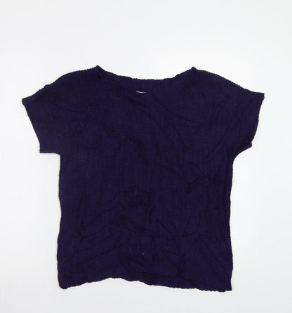 Pointelle Womens Blue   Pullover Jumper Size S