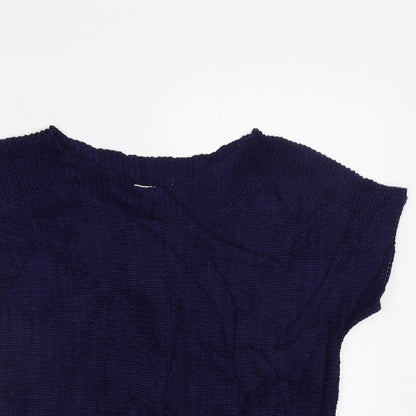 Pointelle Womens Blue   Pullover Jumper Size S