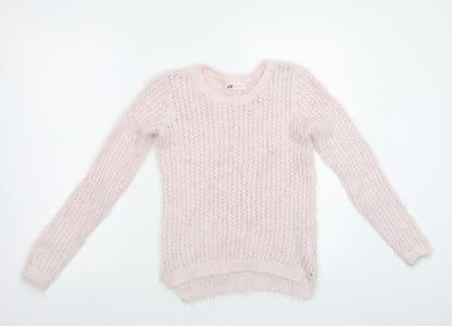 H&M Girls Pink   Pullover Jumper Size 10-11 Years