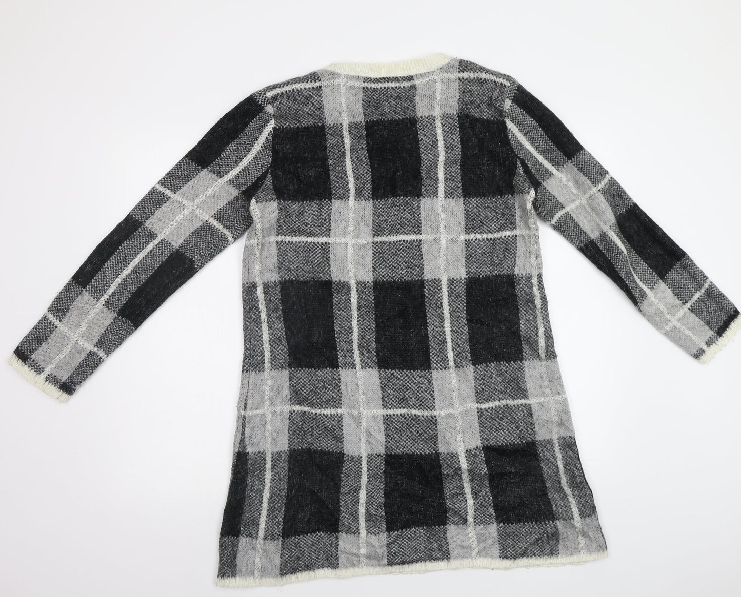 Peacocs Womens Grey Check  Jumper Dress  Size M