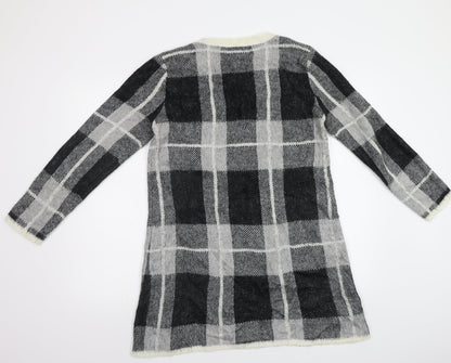 Peacocs Womens Grey Check  Jumper Dress  Size M