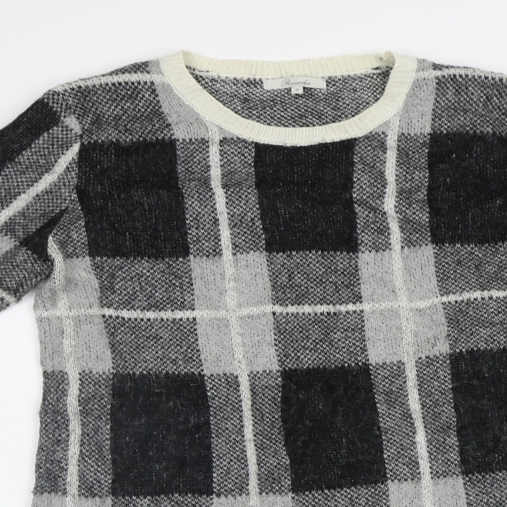 Peacocs Womens Grey Check  Jumper Dress  Size M