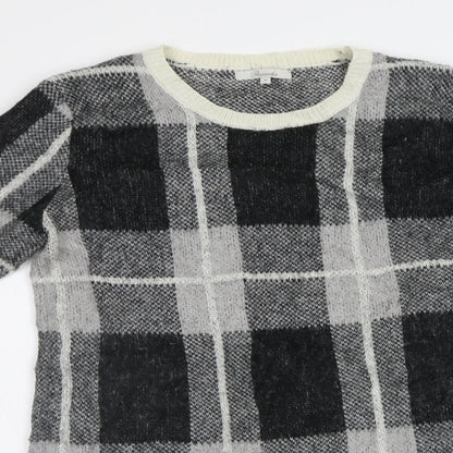 Peacocs Womens Grey Check  Jumper Dress  Size M