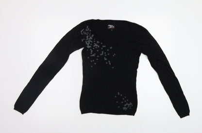 Teddy Smith Womens Black   Pullover Jumper Size S  - Stars
