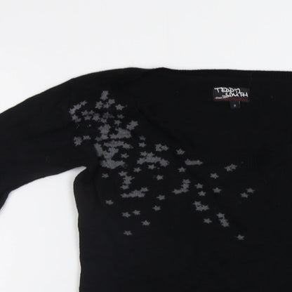 Teddy Smith Womens Black   Pullover Jumper Size S  - Stars