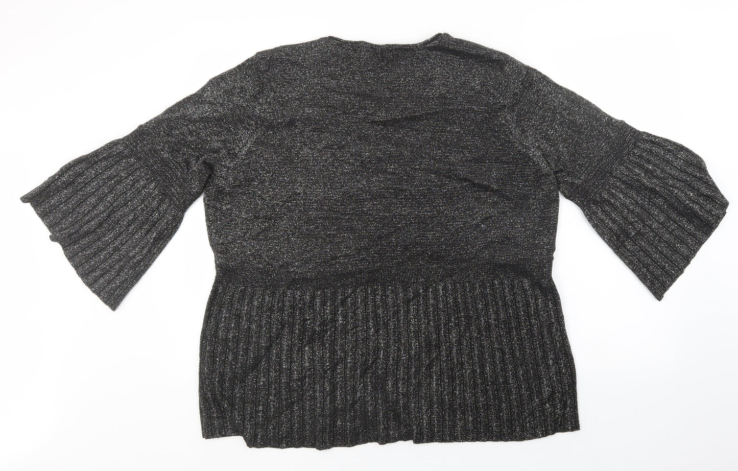 Womens UK Size XL BM Black Cardigan Jumper