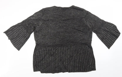 Womens UK Size XL BM Black Cardigan Jumper
