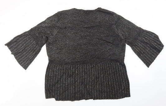 Womens UK Size XL BM Black Cardigan Jumper