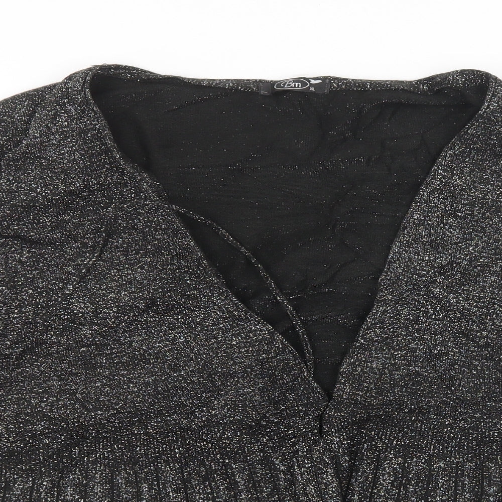 Womens UK Size XL BM Black Cardigan Jumper