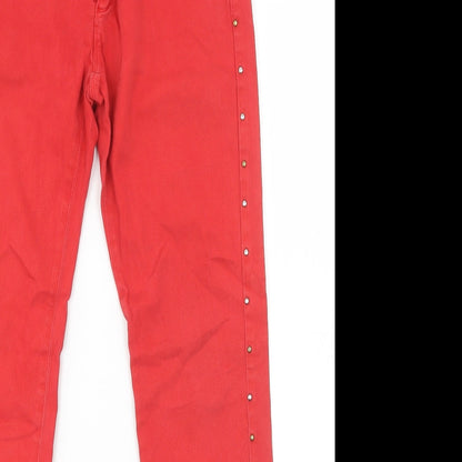 Jane Norman Womens Red   Skinny Jeans Size 12 L28 in
