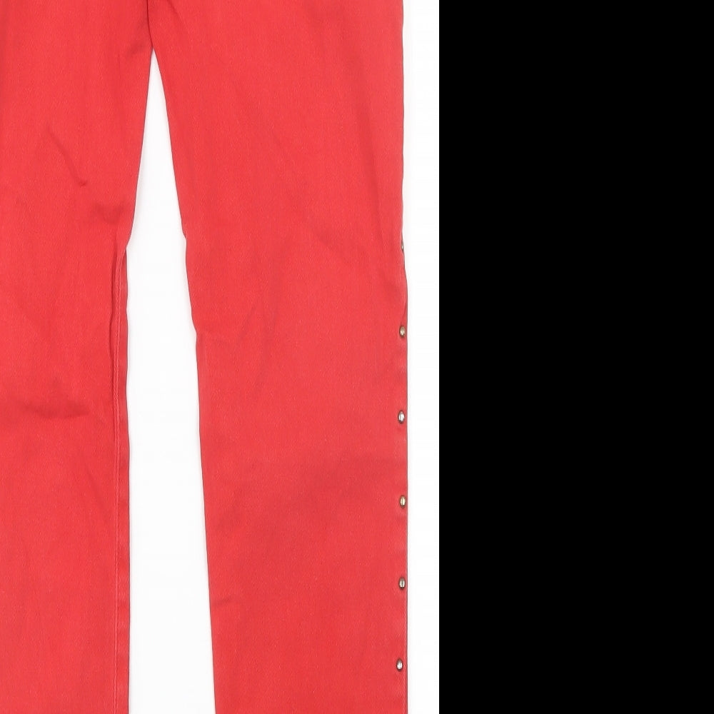 Jane Norman Womens Red   Skinny Jeans Size 12 L28 in