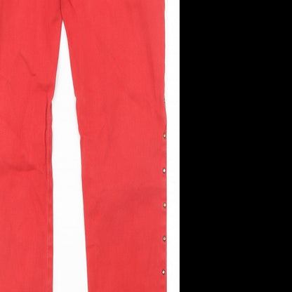 Jane Norman Womens Red   Skinny Jeans Size 12 L28 in