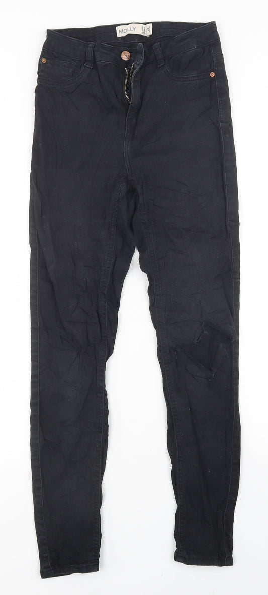 Womens UK Size S molly Regular Fit Skinny Black Jeans