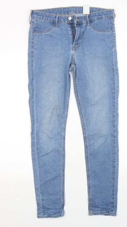 Womens UK Size 28 in H&M Regular Fit Skinny Blue Jeans