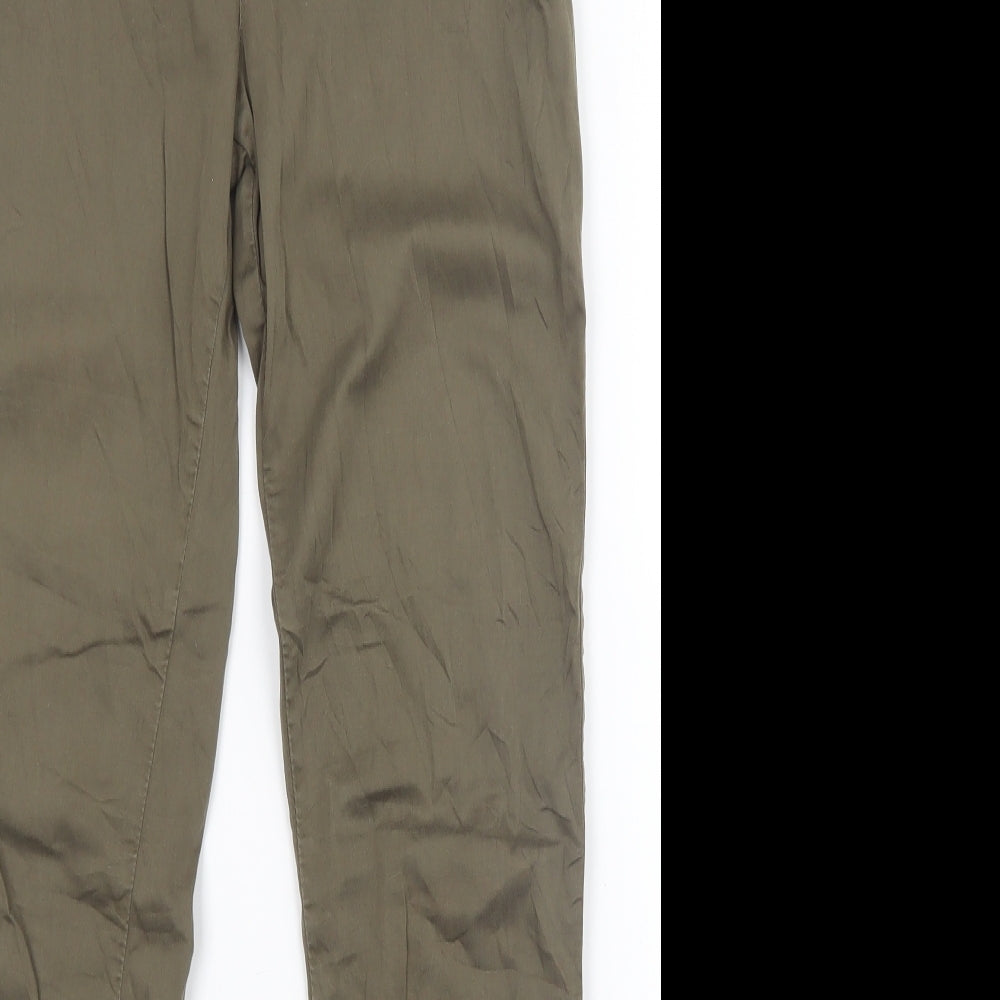 Womens UK Size 28 in Bershka Regular Fit Chino Green Trousers