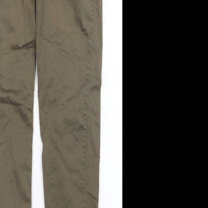 Womens UK Size 28 in Bershka Regular Fit Chino Green Trousers