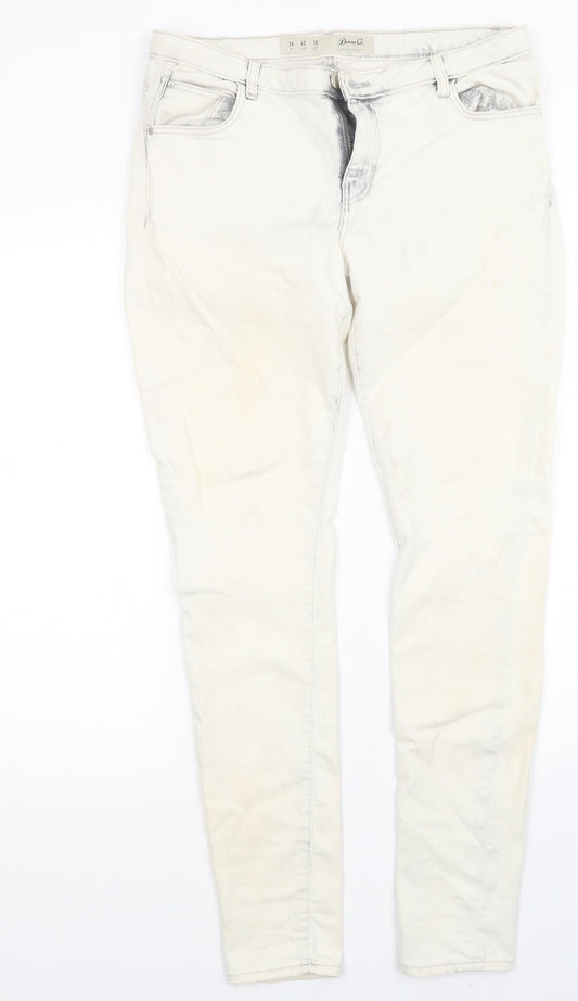 DENIM CO Womens White   Skinny Jeans Size 14 L29 in