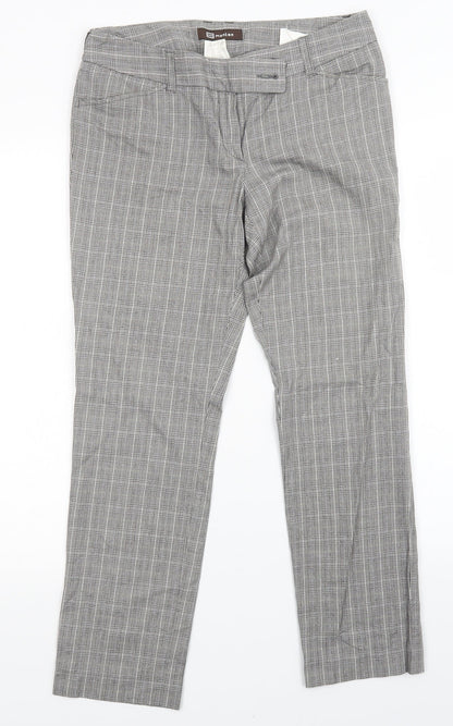Monton Womens Multicoloured Plaid  Trousers  Size 10 L26 in